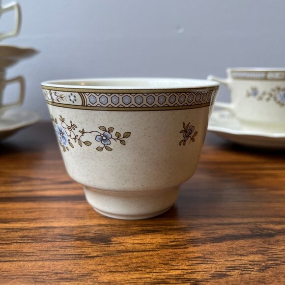 Royal Doulton Tea Set 4 Cups + 4 Saucers Lambethare Dorset LS1049 England 1983 - Picture 8 of 16